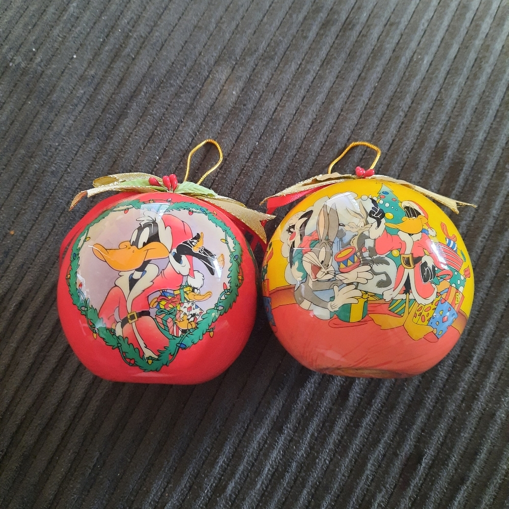 Two Vintage 1997 Warner Bros. Daffy Duck Ornaments
